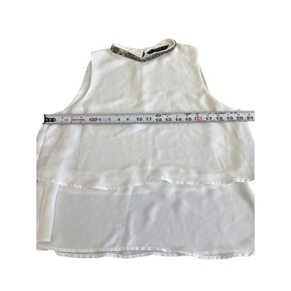 Zara Basic Collection White Layered Sleeveless Bl… - image 8